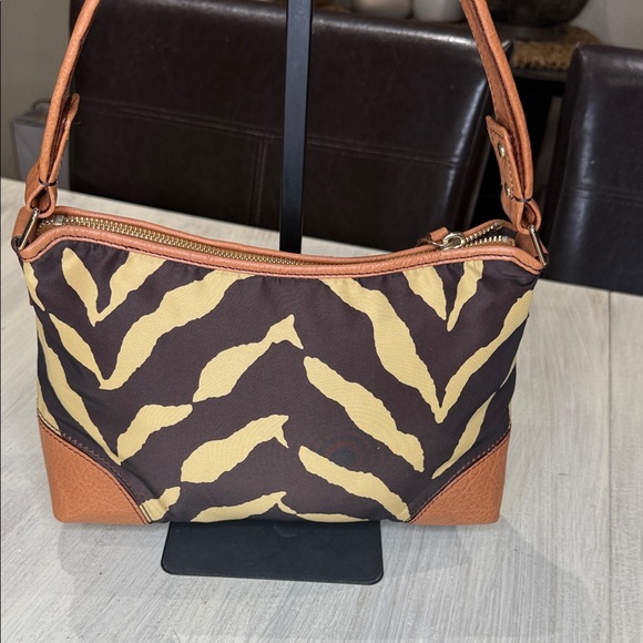 Kate Spade Zebra Print Brown and Tan Nylon Shoulder Bag - Picture 8 of 15